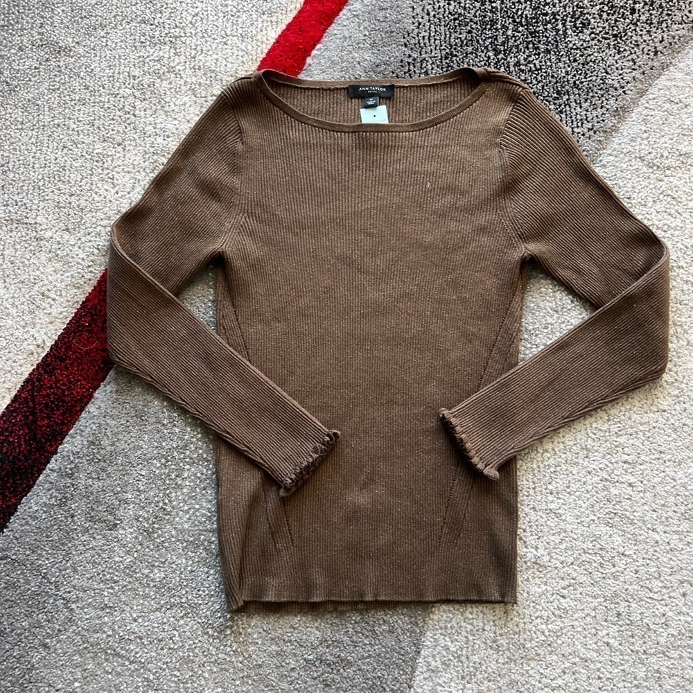 Ann Taylor Ribbed Sparkle Sweater